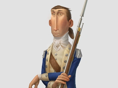 Dragoon america character design continental illustration revolutionary soldier war