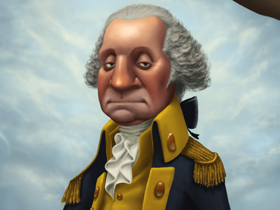 George Washington america character design illustration clouds george washington revolution military sword
