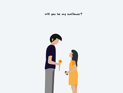 will you be my sunflower sunflower? character clean creative design design designs flat illustration minimal minimalist vector