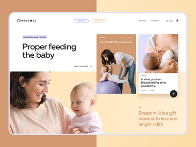 Sale of courses for future mothers baby course figma landing page logo mother ui ux