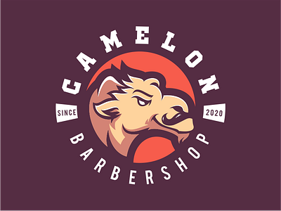 CAMELON BARBERSHOP america barbershop branding camel company dribble flat general haircut ideas illustration instagram logo logoawesome logoinspirations logoplace mark sale thedesignmate vector