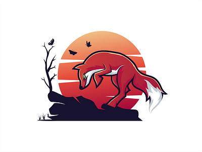 JUMPING FOX america available branding caracter design design dribble fox fox logo ideas identity illustration illustrator instagram logo logoinspirations logos sale thedesignmate vector