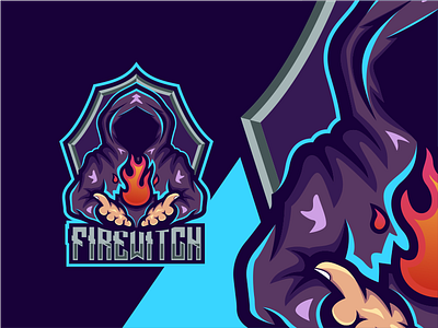 FIRE WITCH MASCOT LOGO