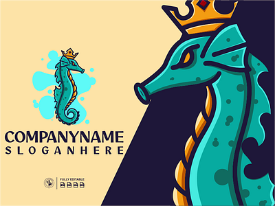 SEAHORSE KING animation branding character company design dribble general graphic design icon ideas illustration instagram law logo logoinspirations mascot motion graphics seahorse ui zerologicstudio