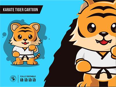 Karate Tiger Cartoon Illustrations