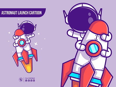 Astronaut Launch astronaut cartoon design dribble ideas illustration illustrations instagram launch logo logoinspirations moon vector zerologicstudio
