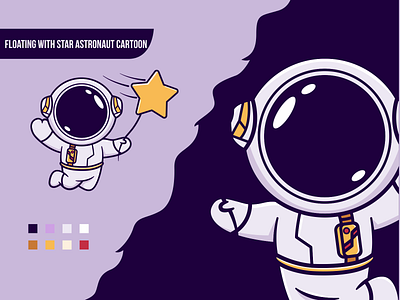 Floating Astronaut astronaut cartoon character design dribble floating ideas illustration instagram logo logoinspirations mascot star vector zerologicstudio