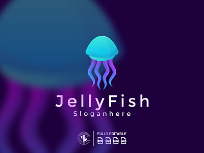 Gradient Jellyfish Logo Design