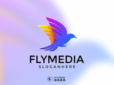 FlyMedia logo branding design dribble eagle fly gradient ideas illustration instagram logo logoinspirations media vector zerologicstudio