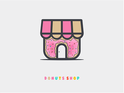 Donuts Shop coreldrawx7 dribble dualmeaning ideas instagram logo logoawesome logoinspirations logoplace thedesignmate typography vector