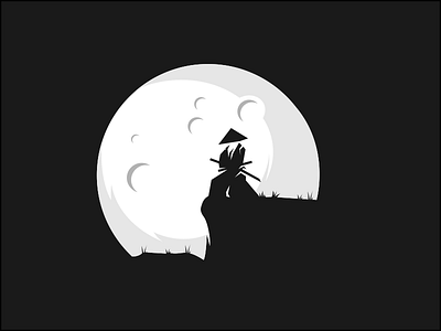 Moon Samurai 99d coreldrawx7 design dribble dualmeaning ideas illustration instagram kensin logo logoawesome logoinspirations logoplace ninja samurai thedesignmate vector