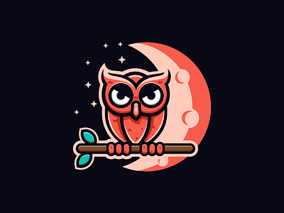 A NIGHT OWL brandidentity branding company design dribble dubai general ideas illustration instagram logo logoinspirations logoplace moon night owl stars thedesignmate vector vectors
