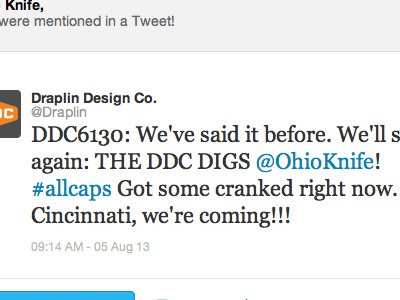 DDC digging the Ohio Knife! aaron cincinnati ddc draplin ohio knife portland twitter