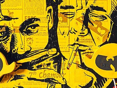 Wu Tang + Bill Murray sreenprinting silkscreen illustration wu tang coffee and cigs