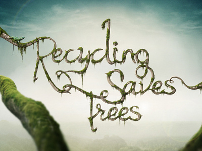 Recycling Saves Trees art direction design direction designinspiration illustration type type art typedesign typeface typography typography art typography design