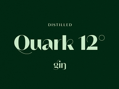 Quark 12˚ Gin branding design label logo mark typogaphy