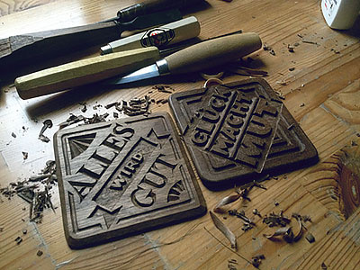 Coasters with wishes in German