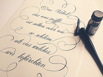 Calligraphy Practice (German) calligraphy hand drawn handmade ink letters pen script typography