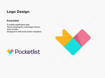 Logo Design ▴ Pocklist bookmark design list logo logo design logodesign mark pocket pocketlist