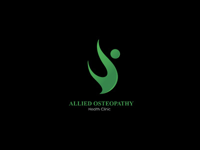 Creative Logo Allied Osteopathy brand colors gradient green identity logo osteopathy people sale silhouette symbol
