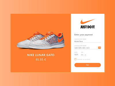 Daily UI #002 - Credit Card Checkout 002 daily dailyui debut design e commerce gato lunar nike ui ux