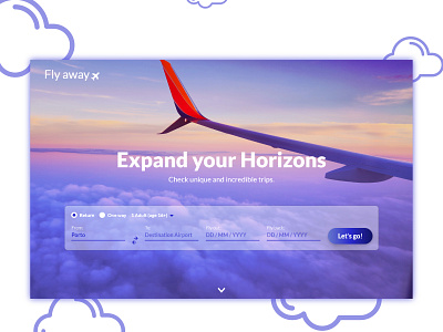 Daily UI #003 - Landing Page 003 airline airplane challenge clean daily dailyui fly landing page travel ui uidesign ux ux design ux ui