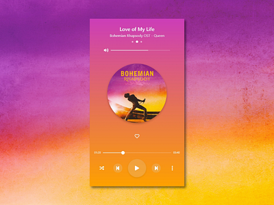 Daily UI #009 - Music Player 009 challenge clean daily daily ui 009 challenge dailyui design love of my life music music player queen ui ux