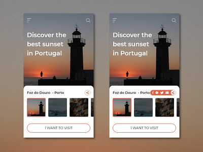 Daily UI #010 - Social Share 010 challenge clean daily dailyui porto social share travel ui ux