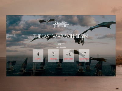 Daily UI #014 - Countdown Timer 014 challenge clean countdowntimer daily dailyui design gameofthrones ui ux