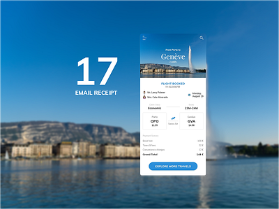 Daily UI #017 - Email Receipt 017 airline challenge clean company daily dailyui design geneve porto travel ui ux
