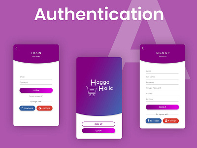 Hagga holic app UI design android app ui app ui application ui ui uiux