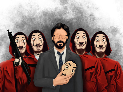 Money Heist branding digitalpainting fanart illustration lacasadepapel moneyheist photoshop wallpaper