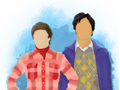 Duo-ll-Howard+Raj animation design gif icon illustration logo thebigbangtheory vector