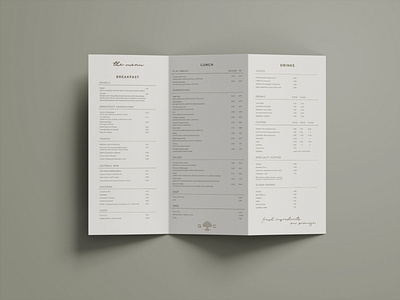 Grove Cafe Menu design menu takeout