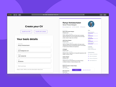 Online CV maker tool
