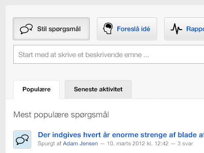 Stil spørgsmål blue button buttons faq grey helpdesk icons ideas idé input popular question selected spørgsmål