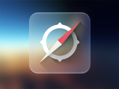 Safari icon browser icon ios iphone long shadow safari