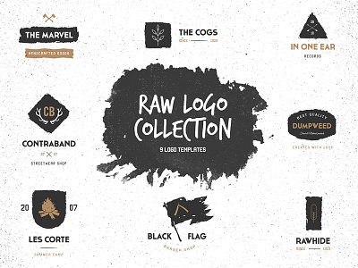 Raw Logo badge classic clean insignia label logo minmal retro template vintage