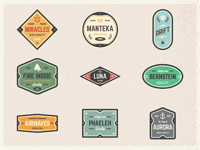 Vintage logo badges