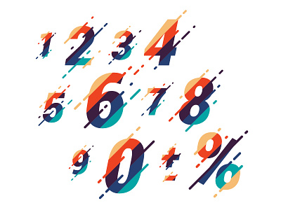 Liquid numbers animation cyphers geometric liquid math numbers vector