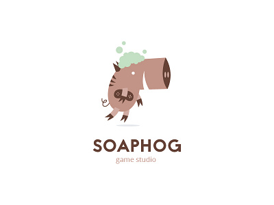 Soaphog game studio boar branding game hog identity logo studio vector