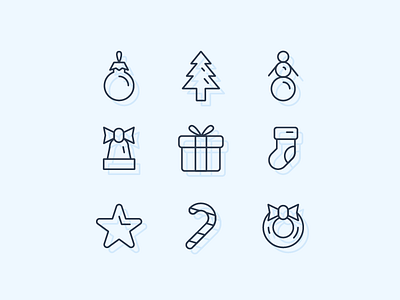 Christmas Icons christmas eve crhistmas gift icon minimalistic new year outline set star tree x mas