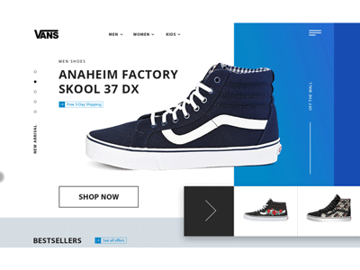 Vans website design and animation animation shoes slider sneakers ui ux vans website «shoes website» «website animation»