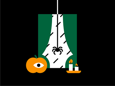 Halloweek Illustration #5 geometric geometric illustration halloween illustration pentool pumpkin spider spooky window