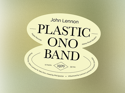 Plastic Ono Band - Record Labels #002 album art john lennon label label design layout music plastic ono band sticker sticker design type design type layout typographic typography typography design