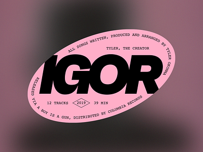 IGOR – Record Labels #006 album album art igor label label design layout music design sticker design stickers tyler the creator type type layout typographic typographic design typography