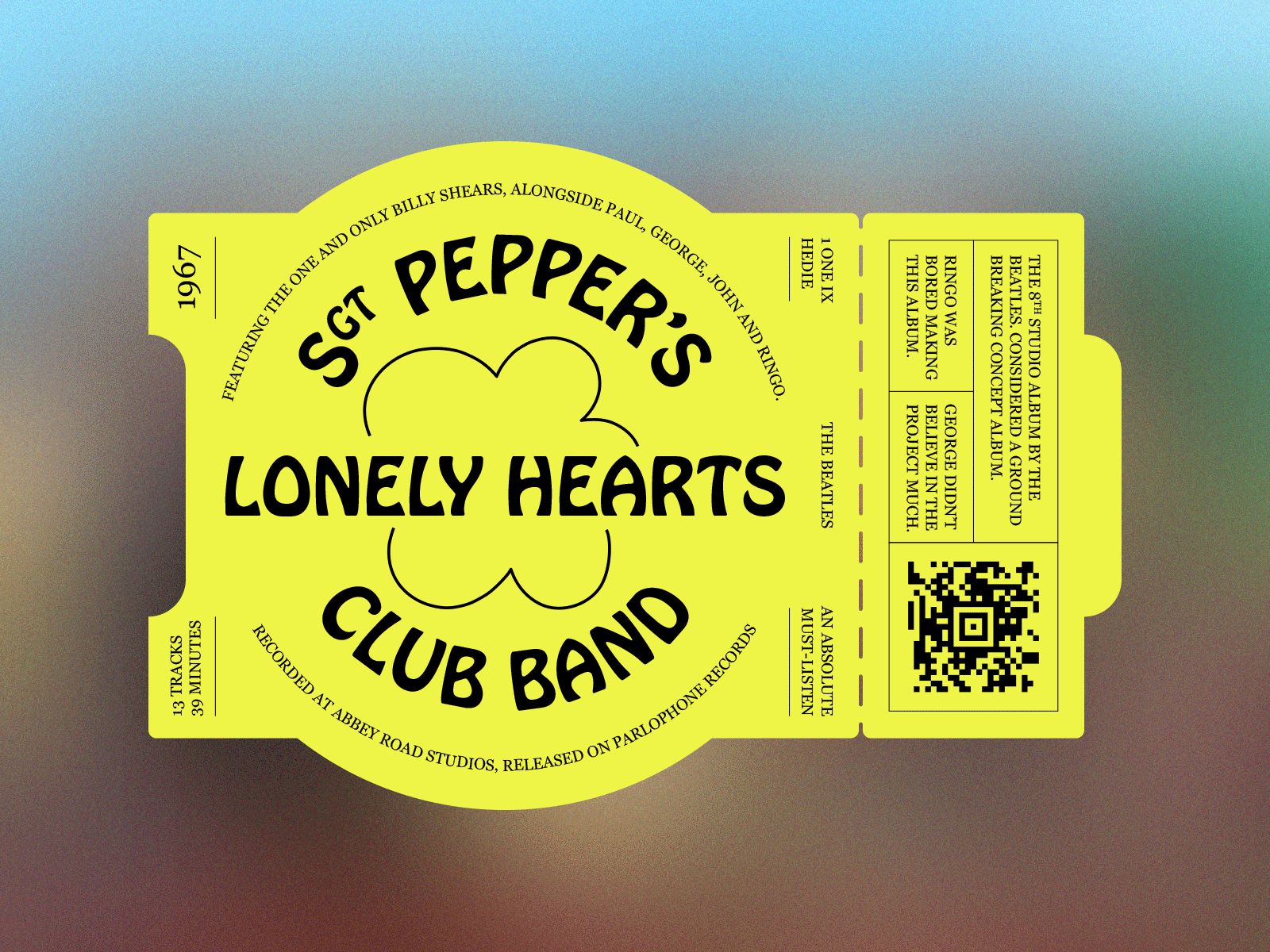 Sgt Pepper's Lonely Hearts Club Band – Record Labels #009 album art beatles label labeldesign music music design sgt pepper sgt peppers sticker sticker design the beatles type type layout typographic typographic layout typographic poster typography