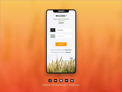 Login for Agriculture App adobe xd agriculture android app design iphone log in screen login minimal design minimalistic mobile app design mockup sign in sign in screen ui user experience visual design