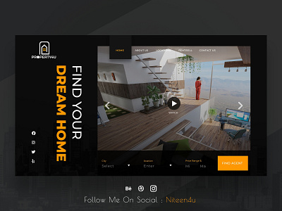 Property Search-Landing Page(FREEBIE) above the fold adobe xd design find property graphic design hero image hero section landing page landing page design minimalistic property marketing real estate real estate agency user experience web design