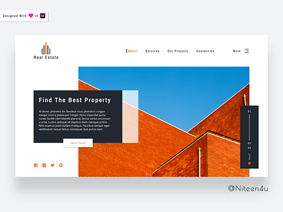 Real Estate- Landing Page adobe xd clean construction design graphic design hero image hero section landing page landing page design minimal minimalistic real estate simple user experience visual design web design